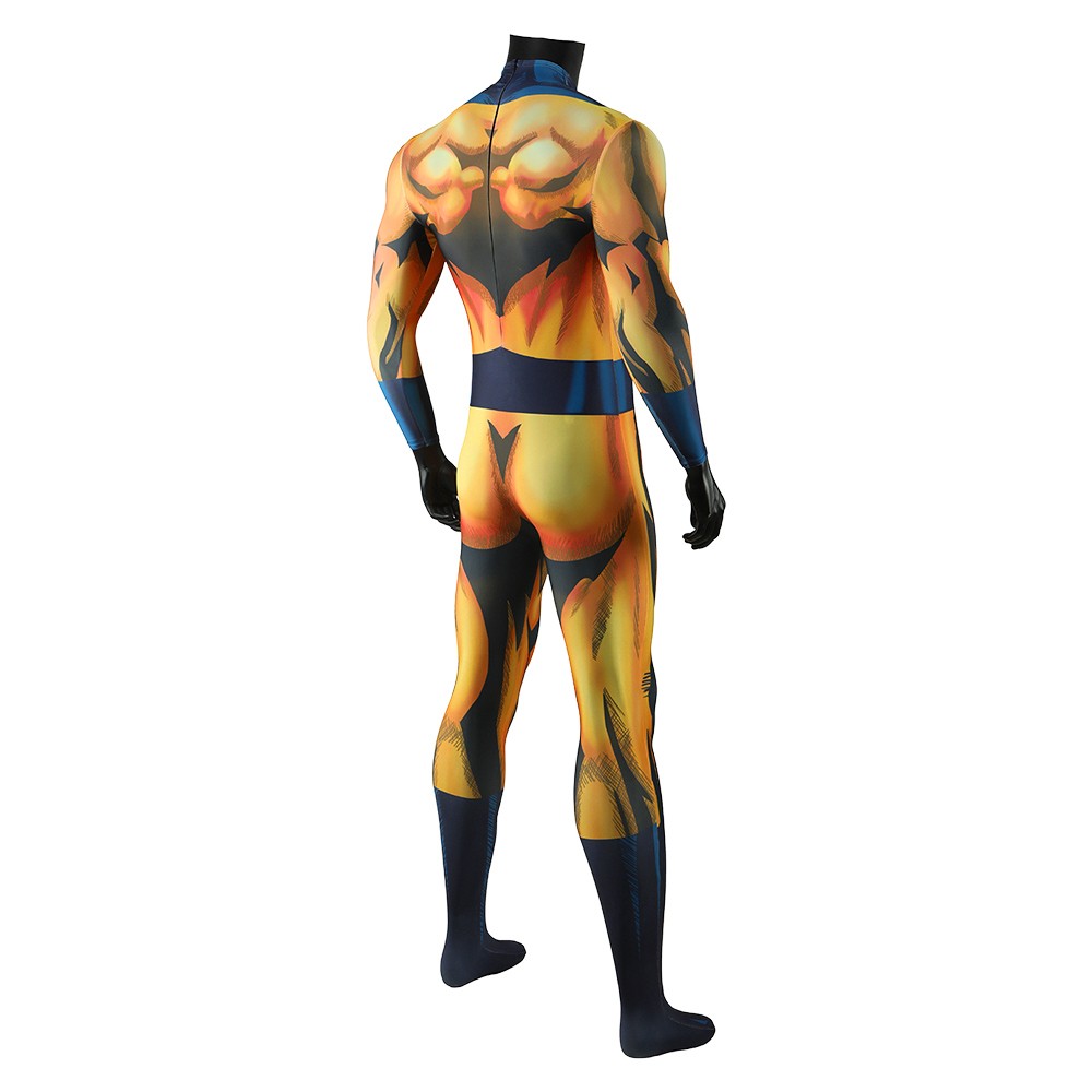 Sentry Men Yellow Jumpsuit Cosplay Costume Halloween Carnival Outfit