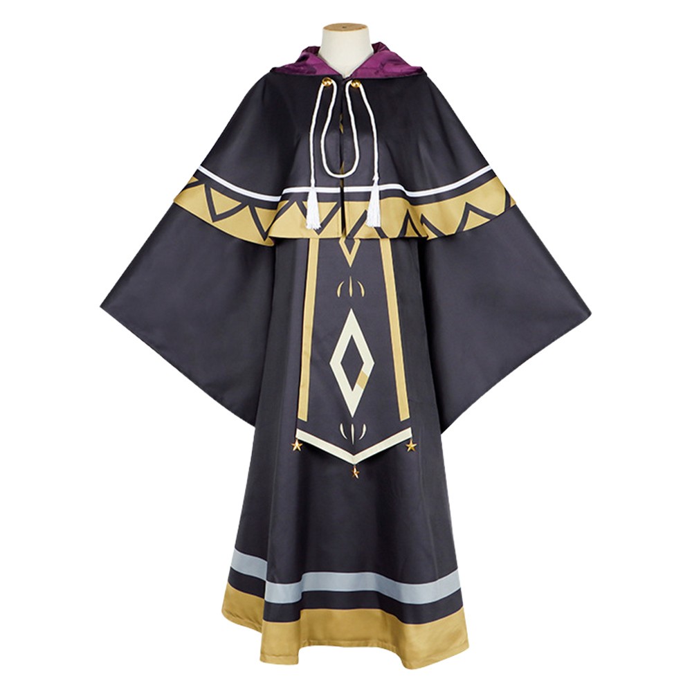 Secrets of The Silent Witch Monica Everett Black Robe Cloak Party Cosplay Costume Halloween Carnival