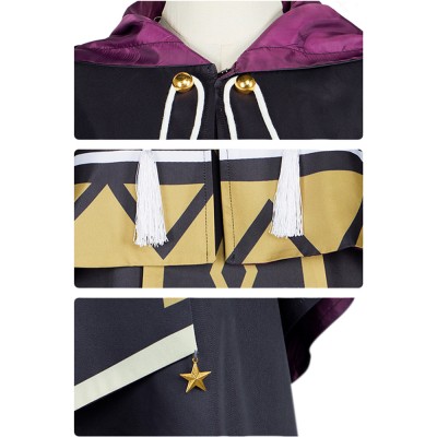 Secrets of The Silent Witch Monica Everett Black Robe Cloak Party Cosplay Costume Halloween Carnival