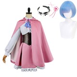 Season 4 Rem Women Pink with Cape Cosplay Costume Halloween Carnival Outfit