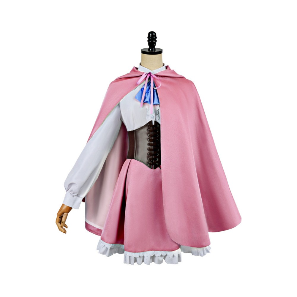 Season 4 Rem Women Pink with Cape Cosplay Costume Halloween Carnival Outfit