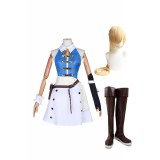 Lucy Heartfilia Women Blue Dress Wig Shoes Full Set Suit Cosplay Costume Halloween Carnival Outfit