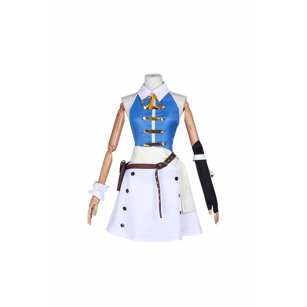 Lucy Heartfilia Women Blue Dress Wig Shoes Full Set Suit Cosplay Costume Halloween Carnival Outfit