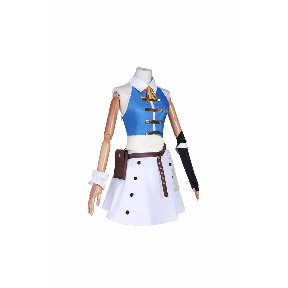 Lucy Heartfilia Women Blue Dress Wig Shoes Full Set Suit Cosplay Costume Halloween Carnival Outfit