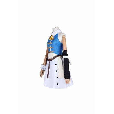 Lucy Heartfilia Women Blue Dress Wig Shoes Full Set Suit Cosplay Costume Halloween Carnival Outfit