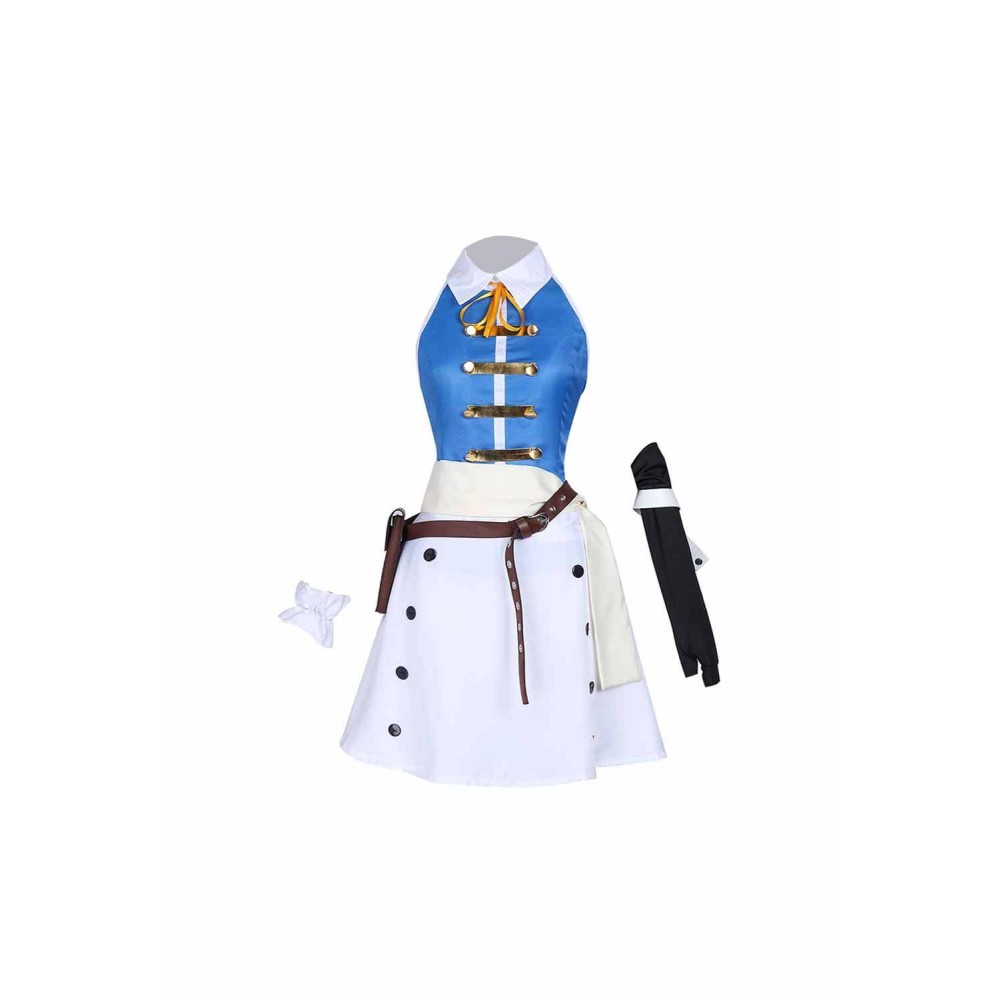 Lucy Heartfilia Women Blue Dress Wig Shoes Full Set Suit Cosplay Costume Halloween Carnival Outfit