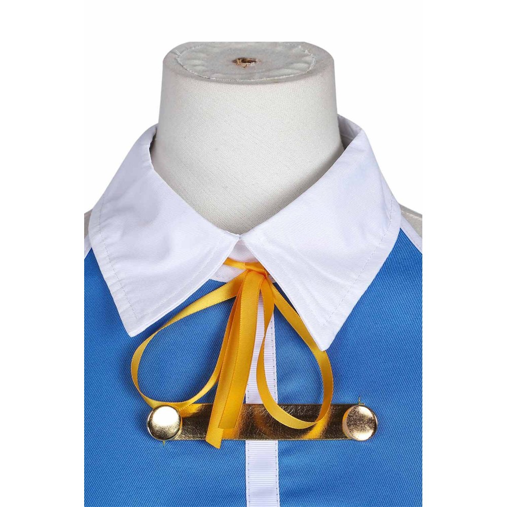 Lucy Heartfilia Women Blue Dress Wig Shoes Full Set Suit Cosplay Costume Halloween Carnival Outfit