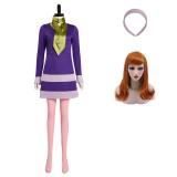 Scooby Doo Où Es-Tu Robe Jupe Daphne Blake Costume de Cosplay Festival Halloween Carnaval