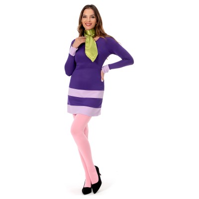 Scooby Doo Où Es-Tu Robe Jupe Daphne Blake Costume de Cosplay Festival Halloween Carnaval