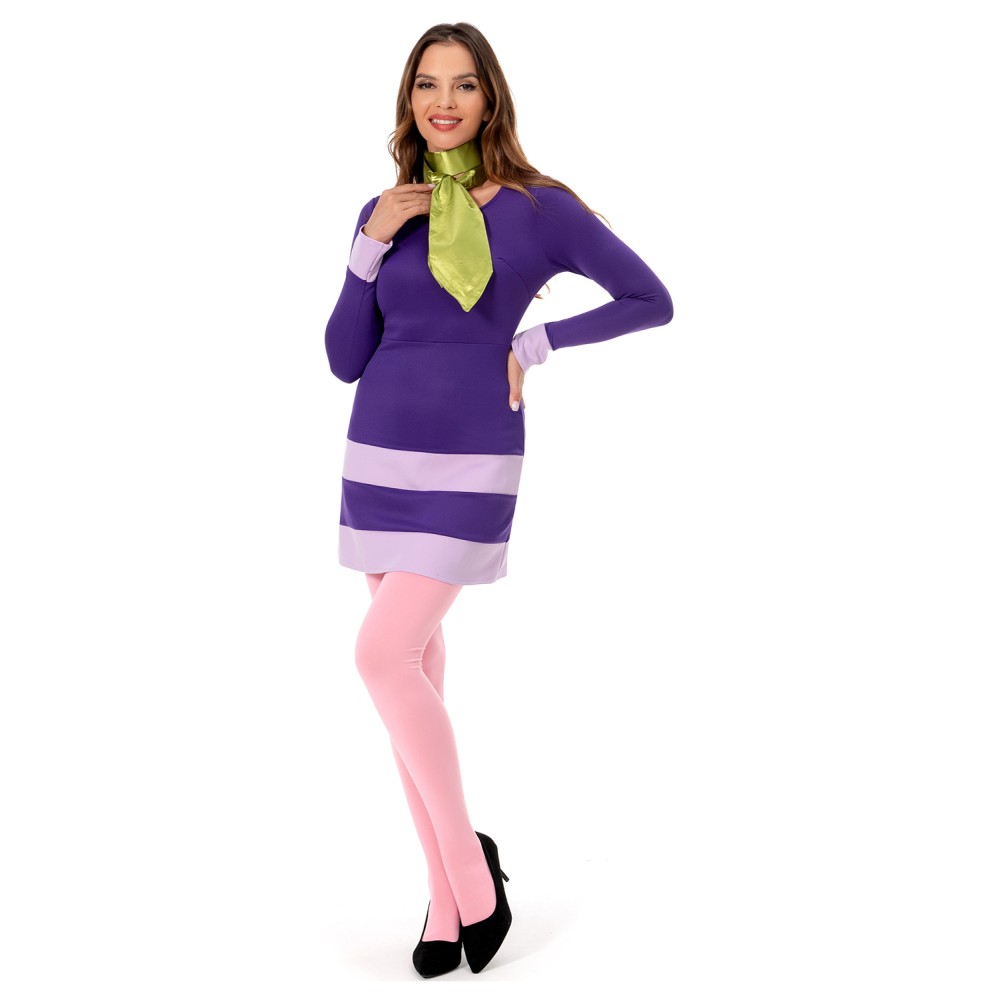 Scooby Doo Où Es-Tu Robe Jupe Daphne Blake Costume de Cosplay Festival Halloween Carnaval