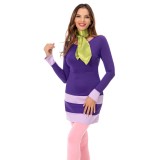 Scooby Doo Où Es-Tu Robe Jupe Daphne Blake Costume de Cosplay Festival Halloween Carnaval