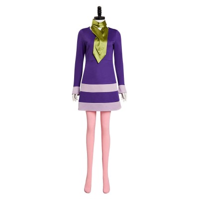 Scooby Doo Où Es-Tu Robe Jupe Daphne Blake Costume de Cosplay Festival Halloween Carnaval