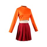 Scooby-Doo Velma Women Top Skirt Set Suit Cosplay Costume Halloween Carnival Outfit