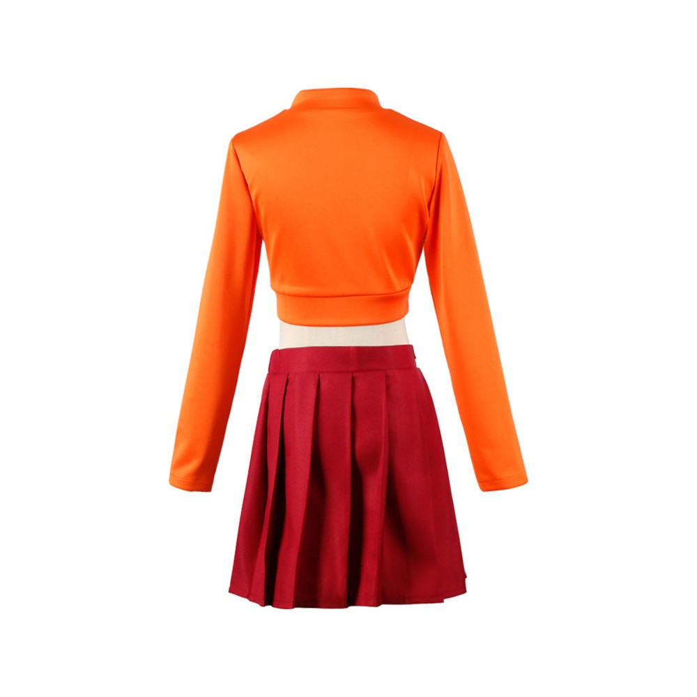 Scooby-Doo Velma Women Top Skirt Set Suit Cosplay Costume Halloween Carnival Outfit