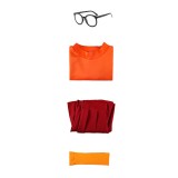 Scooby-Doo Velma Women Top Skirt Set Suit Cosplay Costume Halloween Carnival Outfit