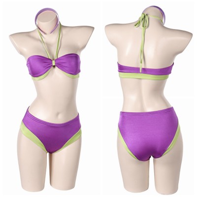 Scooby-Doo Daphne Purple 2Pcs Swimsuit Cosplay Costume Halloween Carnival Outfit