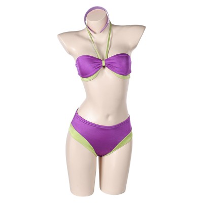 Scooby-Doo Daphne Purple 2Pcs Swimsuit Cosplay Costume Halloween Carnival Outfit