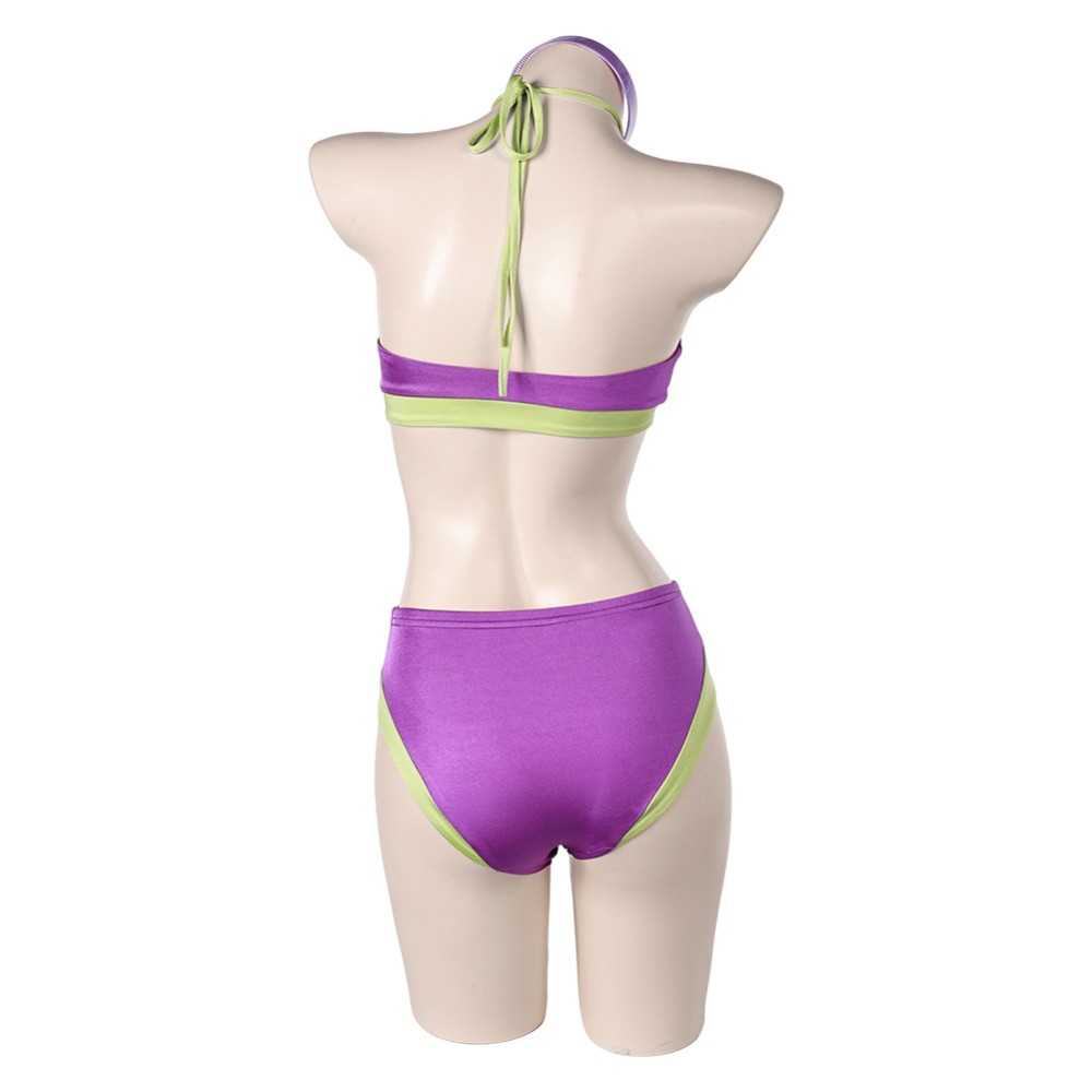 Scooby-Doo Daphne Purple 2Pcs Swimsuit Cosplay Costume Halloween Carnival Outfit