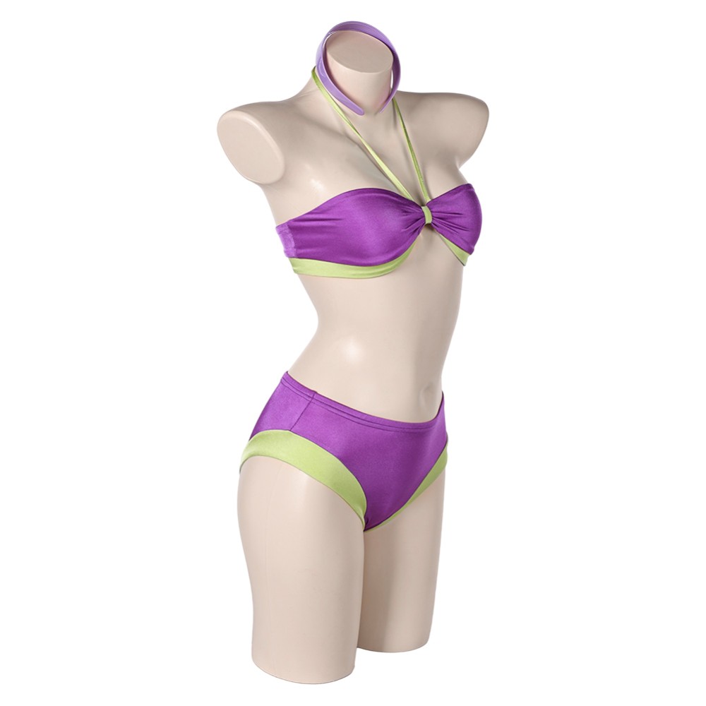 Scooby-Doo Daphne Purple 2Pcs Swimsuit Cosplay Costume Halloween Carnival Outfit
