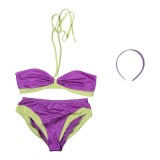 Scooby-Doo Daphne Purple 2Pcs Swimsuit Cosplay Costume Halloween Carnival Outfit