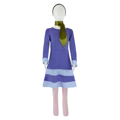 Scooby-Doo Daphne Kids Chidren Blue Dress Cosplay Costume Halloween Carnival Outfit