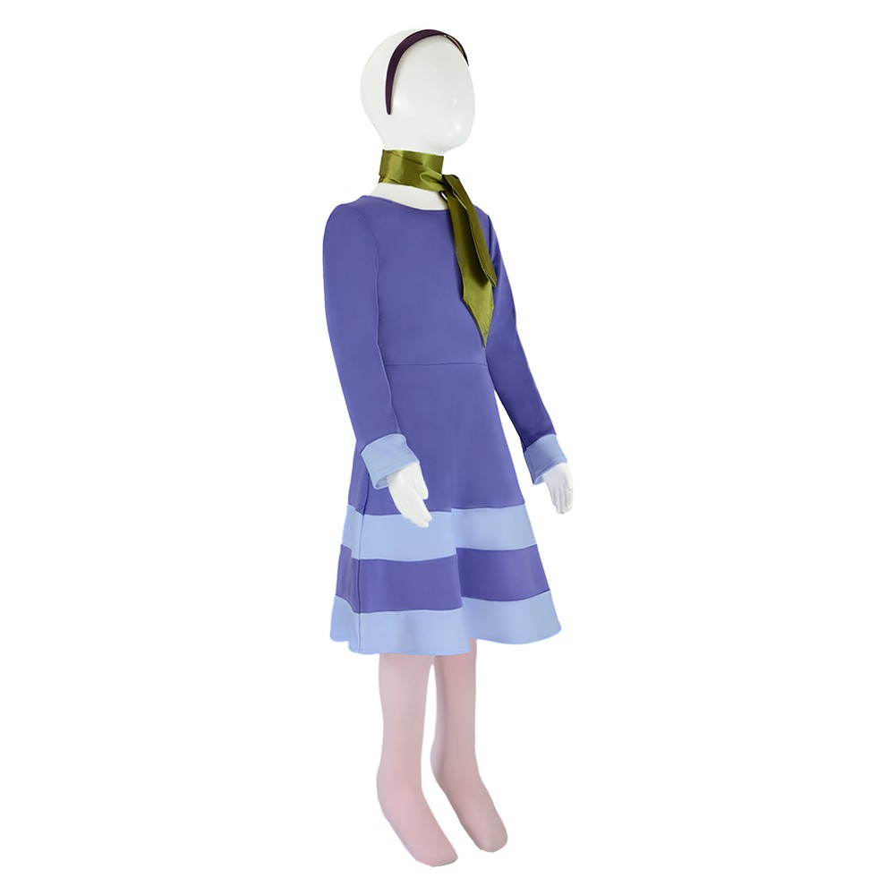 Scooby-Doo Daphne Kids Chidren Blue Dress Cosplay Costume Halloween Carnival Outfit