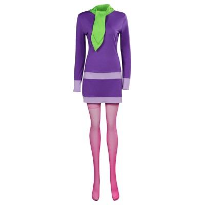 Scooby-Doo Daphne Blake Purple Suit Cosplay Costume Halloween Carnival Outfit