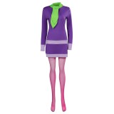 Scooby-Doo Daphne Blake Purple Suit Cosplay Costume Halloween Carnival Outfit