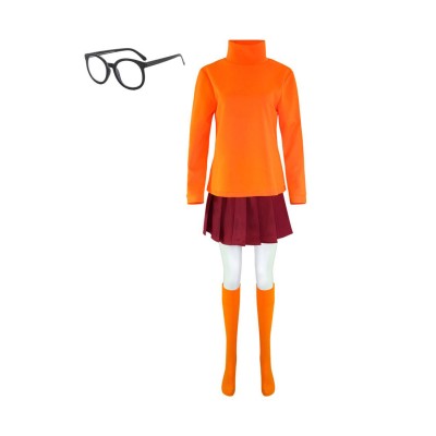 Scooby-Doo 2：Monsters Unleashed Velma Suit Cosplay Costume Halloween Carnival Outfit