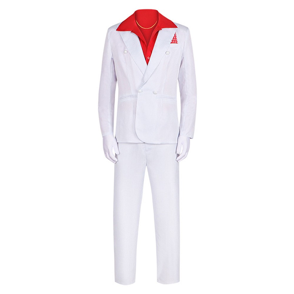 Scarface Al Pacino Men White Suit Party Cosplay Costume Halloween Carnival