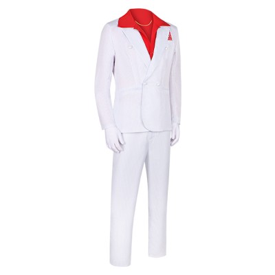 Scarface Al Pacino Men White Suit Party Cosplay Costume Halloween Carnival