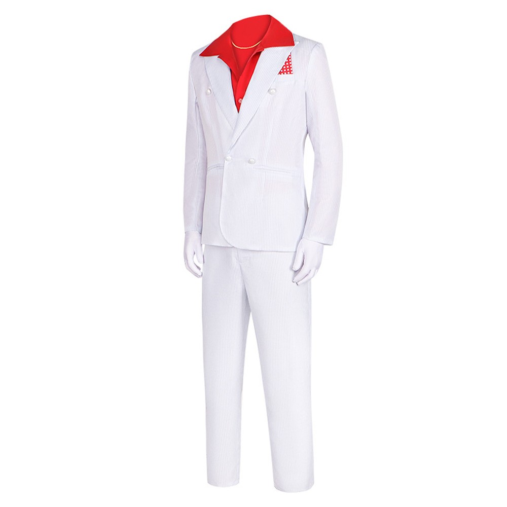 Scarface Al Pacino Men White Suit Party Cosplay Costume Halloween Carnival