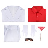 Scarface Al Pacino Men White Suit Party Cosplay Costume Halloween Carnival