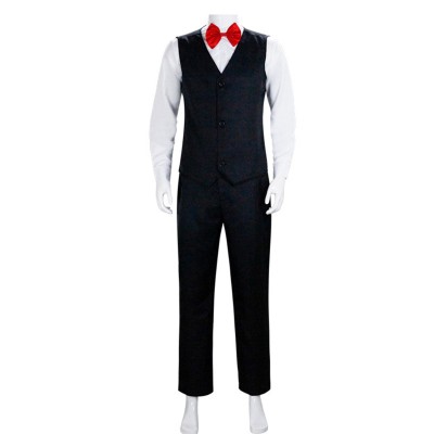 Saw Jigsaw Black Suit Cosplay Costume Halloween Carnival Outfit