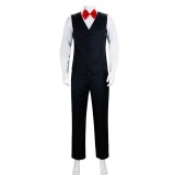 Saw Jigsaw Black Suit Cosplay Costume Halloween Carnival Outfit