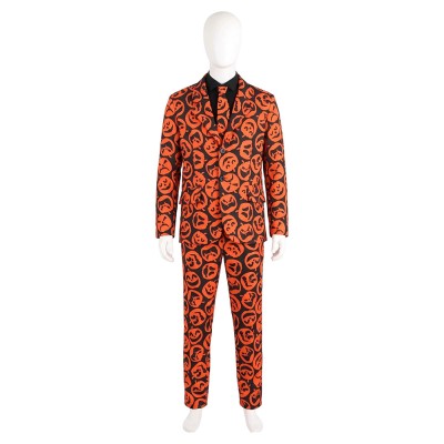 Costume de cosplay David S. Pumpkins en costume orange pour Halloween et carnaval de Saturday Night Live