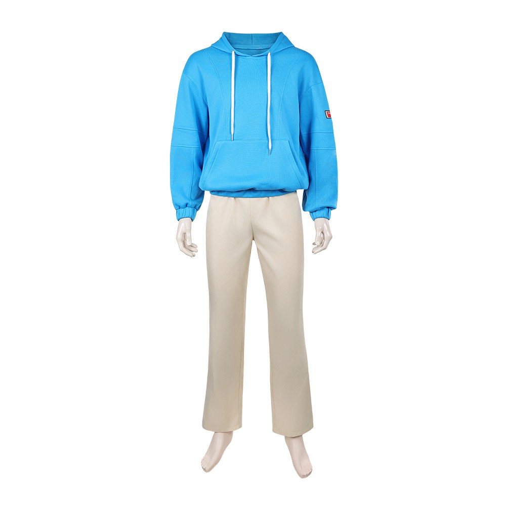 Sakamoto Days Shin Asakura Sweat à capuche bleu Costume de cosplay Tenue de carnaval d'Halloween