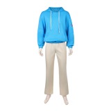 Sakamoto Days Shin Asakura Sweat à capuche bleu Costume de cosplay Tenue de carnaval d'Halloween