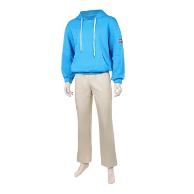 Sakamoto Days Shin Asakura Sweat à capuche bleu Costume de cosplay Tenue de carnaval d'Halloween