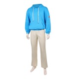 Sakamoto Days Shin Asakura Sweat à capuche bleu Costume de cosplay Tenue de carnaval d'Halloween