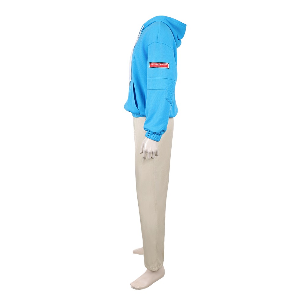 Sakamoto Days Shin Asakura Sweat à capuche bleu Costume de cosplay Tenue de carnaval d'Halloween