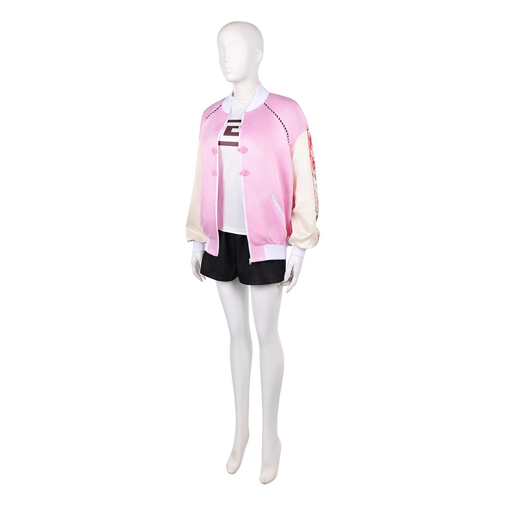 Sakamoto Days Lu Shaotang Femme Costume Cosplay Rose Tenue Halloween Carnaval