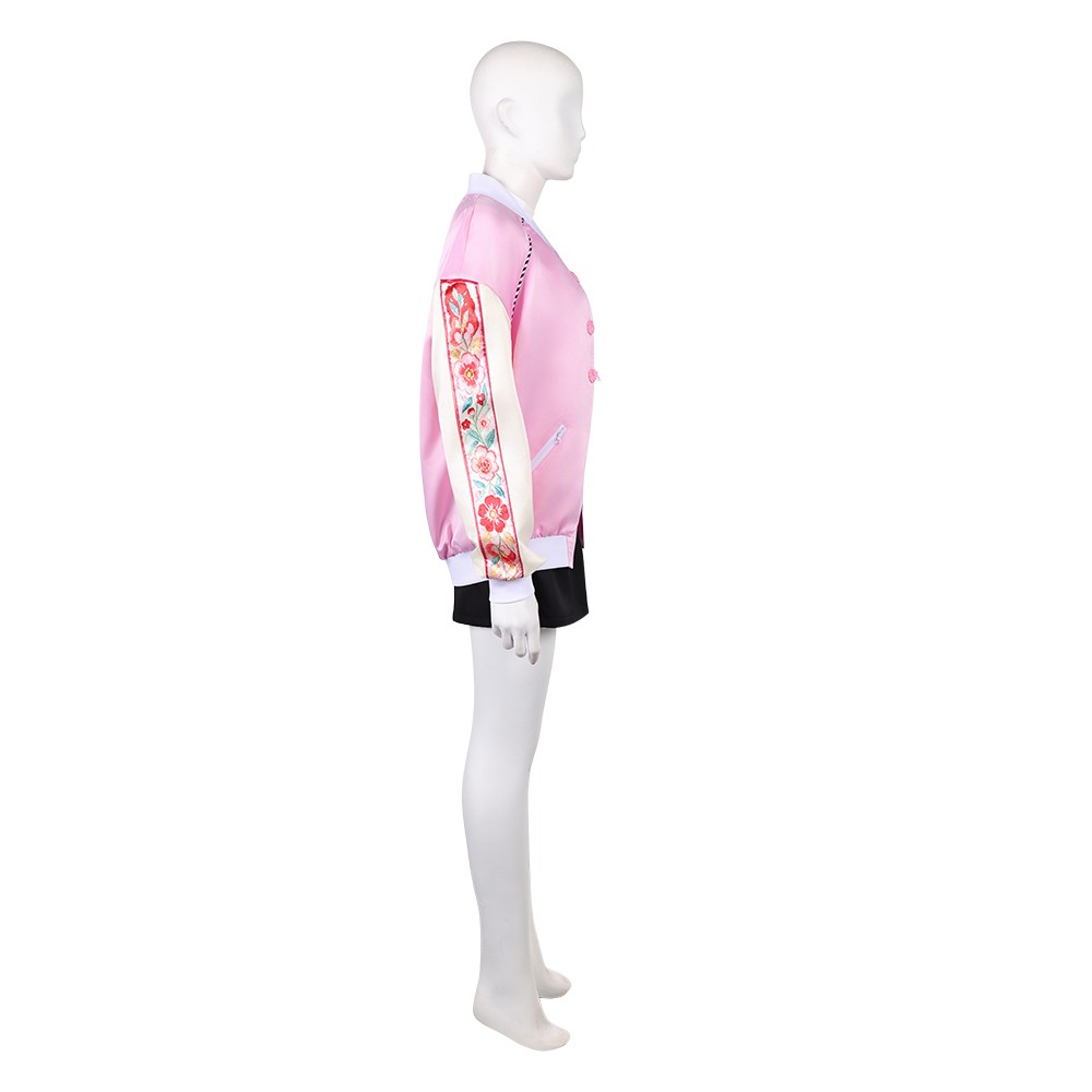 Sakamoto Days Lu Shaotang Femme Costume Cosplay Rose Tenue Halloween Carnaval