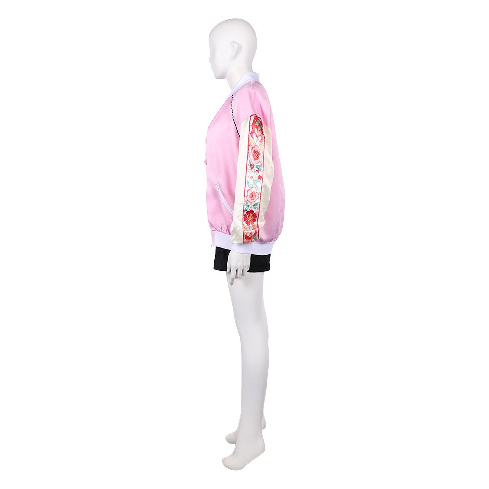 Sakamoto Days Lu Shaotang Femme Costume Cosplay Rose Tenue Halloween Carnaval