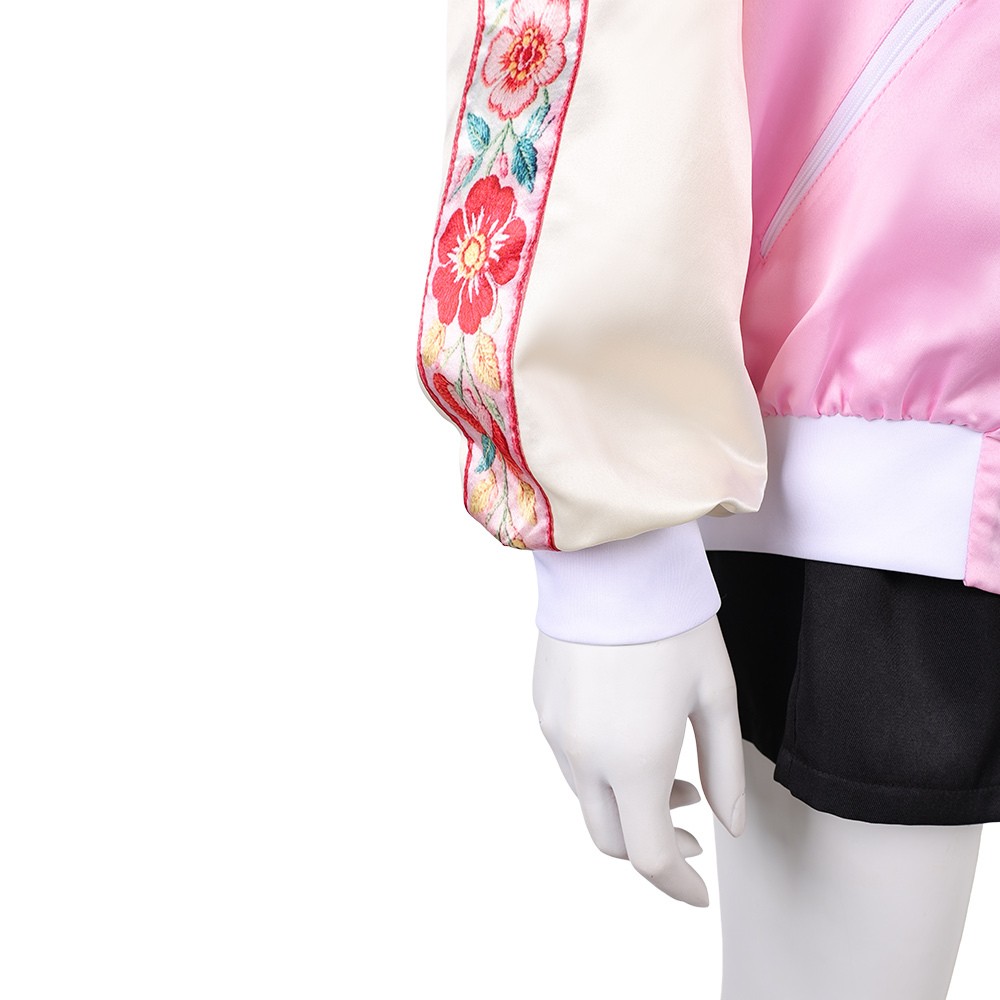 Sakamoto Days Lu Shaotang Femme Costume Cosplay Rose Tenue Halloween Carnaval