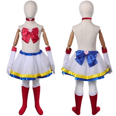 Sailor Moon Usagi Tsukino Kids Children Girl Tutu Skirt Set Cosplay Costume Halloween Carnival