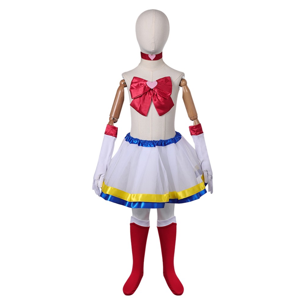 Sailor Moon Usagi Tsukino Kids Children Girl Tutu Skirt Set Cosplay Costume Halloween Carnival