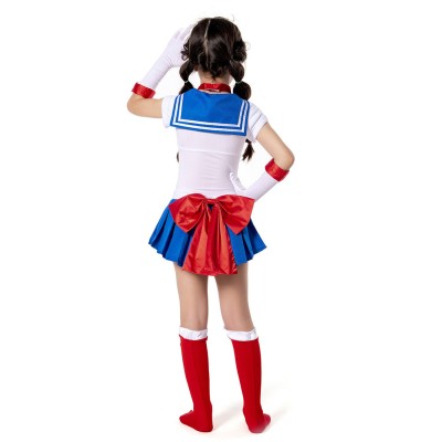 Ensemble de robe jupe pour enfants Sailor Moon-Tsukino Usagi Costume de cosplay pour Noël Festival Halloween Carnaval