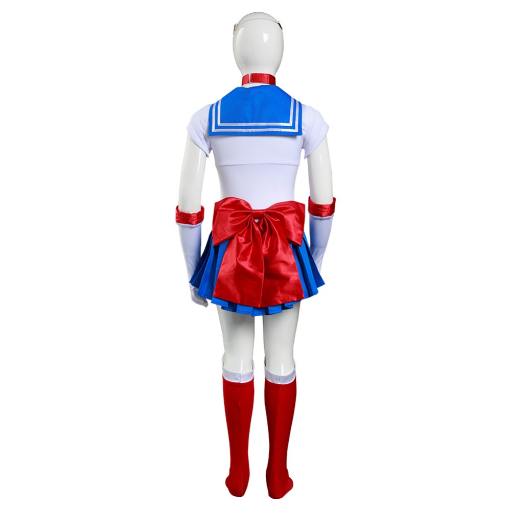 Ensemble de robe jupe pour enfants Sailor Moon-Tsukino Usagi Costume de cosplay pour Noël Festival Halloween Carnaval