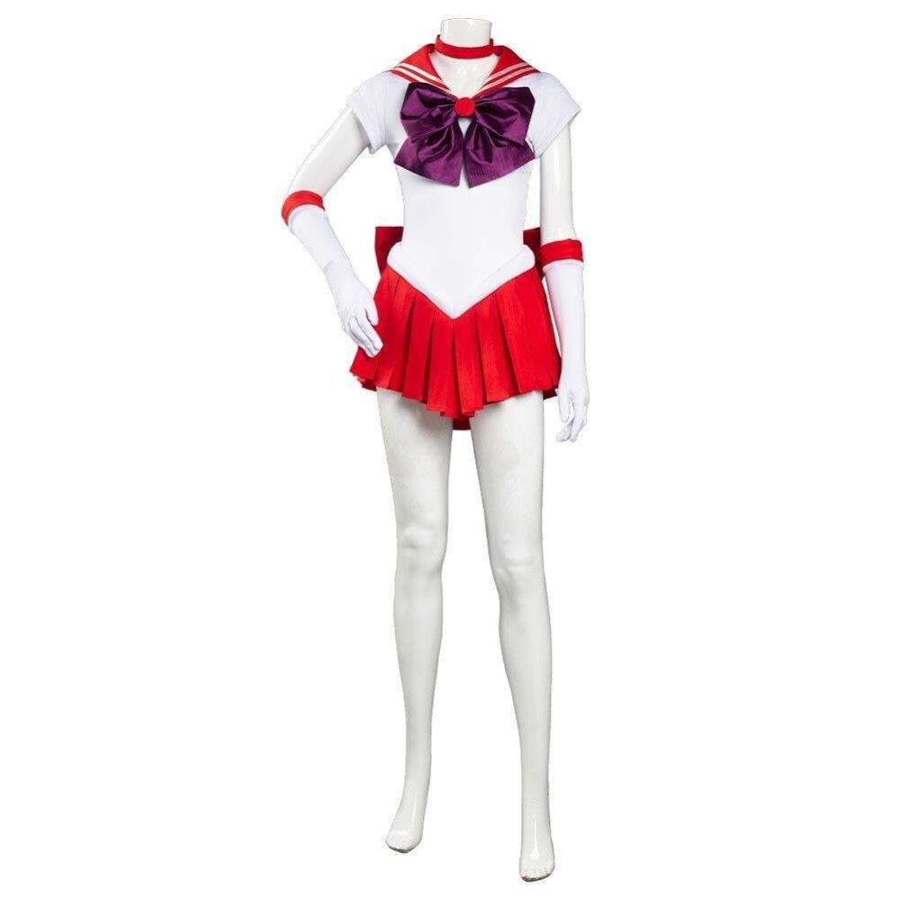 Ensemble de robe jupe uniforme Hino Rei Sailor Moon pour cosplay de festival de Noël, costume de carnaval d'Halloween